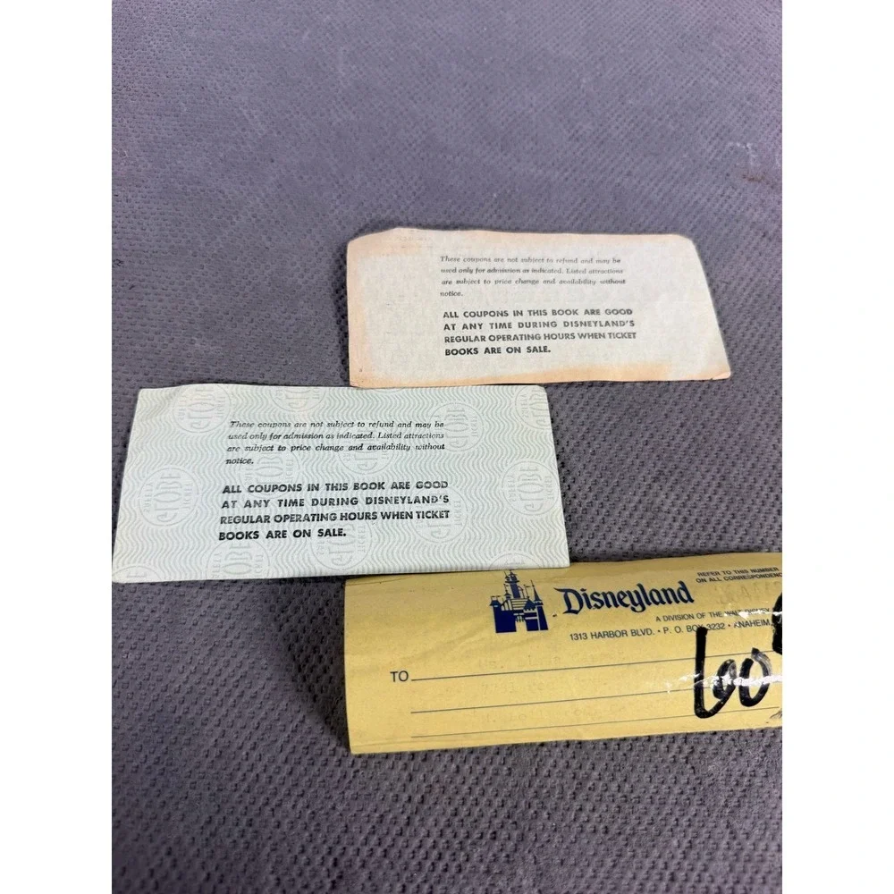 Vintage Disneyland A Ticket Lot 10c Adult Admission 20000 Leagues Exhibit 2pc